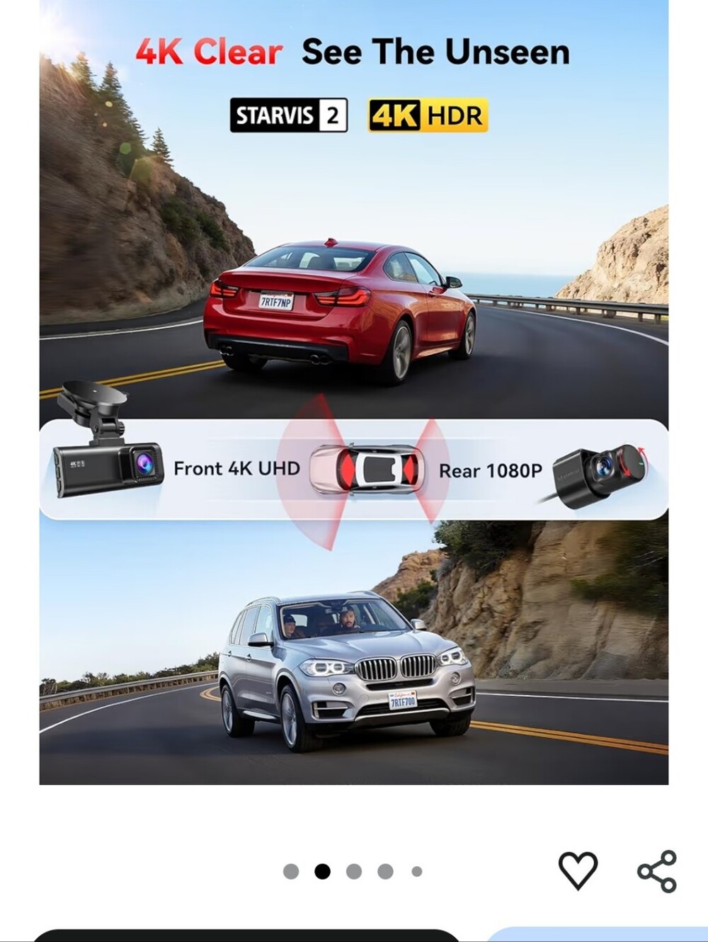 F7NP 4K Dash Cam - Black - Picture 3 of 3